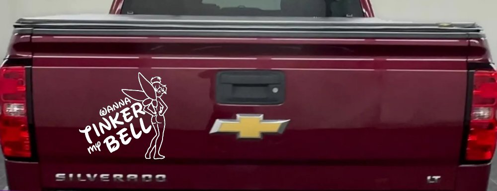 Wanna Tinker My Bell Tinkerbell Car or Truck Window Decal Sticker (White)