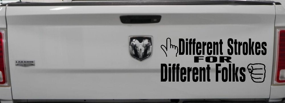 Different Strokes for Different Folks Funny Car or Truck Window Decal Sticker (Black)