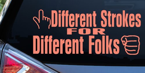 Different Strokes for Different Folks Funny Car or Truck Window Decal Sticker