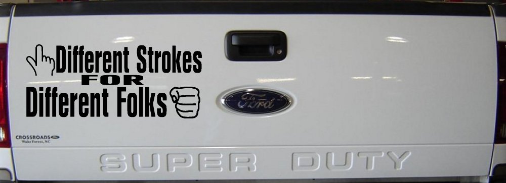 Different Strokes for Different Folks Funny Car or Truck Window Decal Sticker