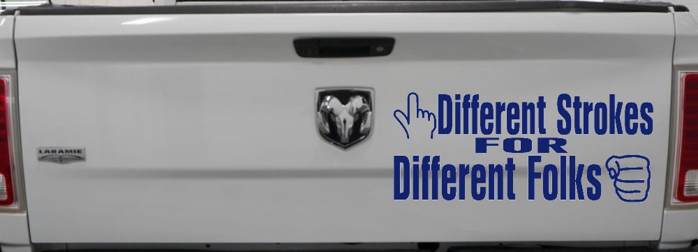 Different Strokes for Different Folks Funny Car or Truck Window Decal Sticker (Navy)