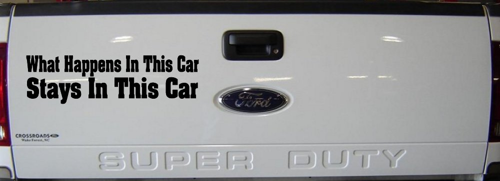 Funny Car Sticker What Happens in This Car Stays in This Car Decal (Black)