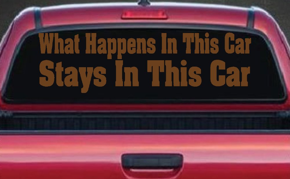 What Happens in This car Stays in This Car Funny Car or Truck Window Decal Sticker