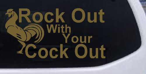 Rock Out With Your Cock Out Rooster Funny Car or Truck Window Decal Sticker