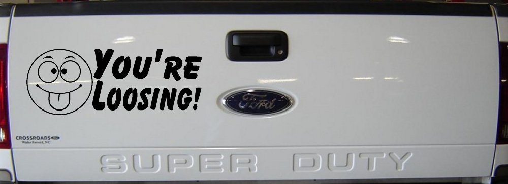 Youre Loosing Smiley Face Racing Funny Car Truck Window Decal Sticker (Black)