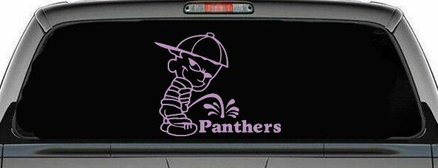 Funny Peeing Panther Car Truck Window Decal Sticker (Lilac)