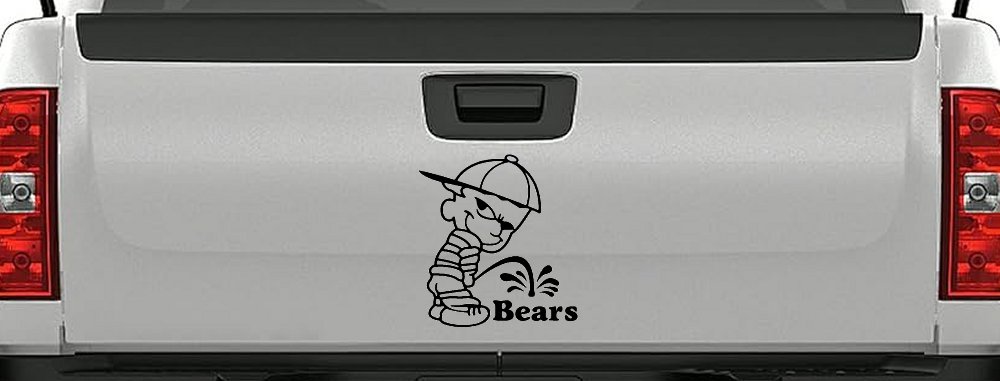 Pee On Bears Decal for Car Truck Window Funny Vinyl Sticker (Black)