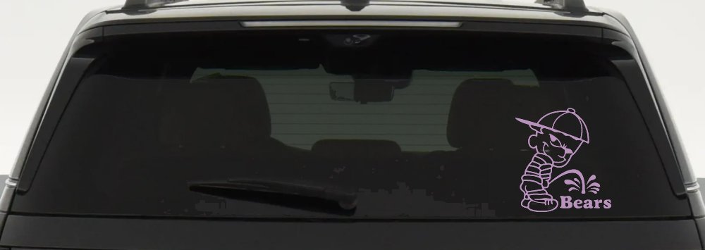 Pee On Bears Decal for Car Truck Window Funny Vinyl Sticker (Lilac)
