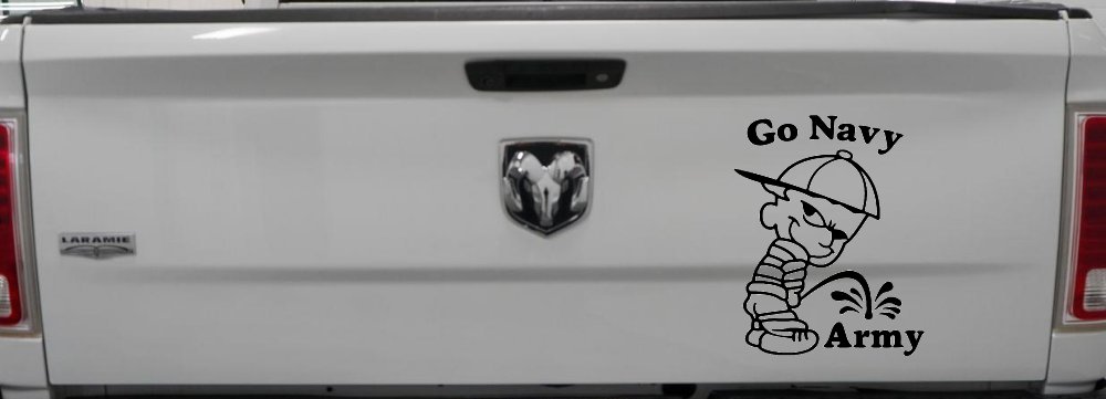 Go Navy Pee On Army College Car or Truck Window Decal Sticker (Black)