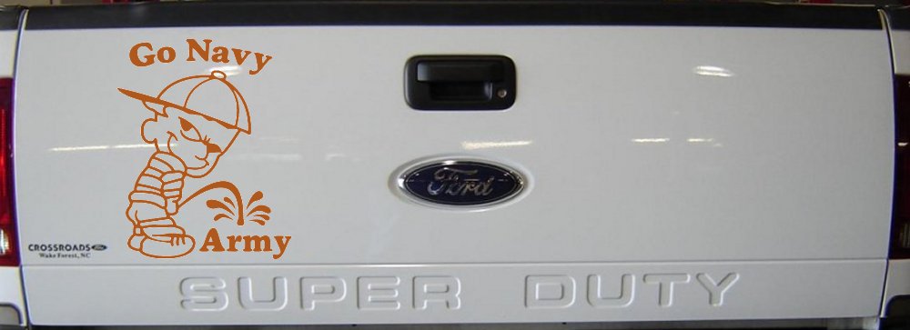 Go Navy Pee On Army Decal Sticker for Car Truck Window - College Pride (Nut Brown)