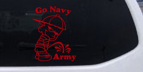 Go Navy Pee On Army College Car or Truck Window Decal Sticker