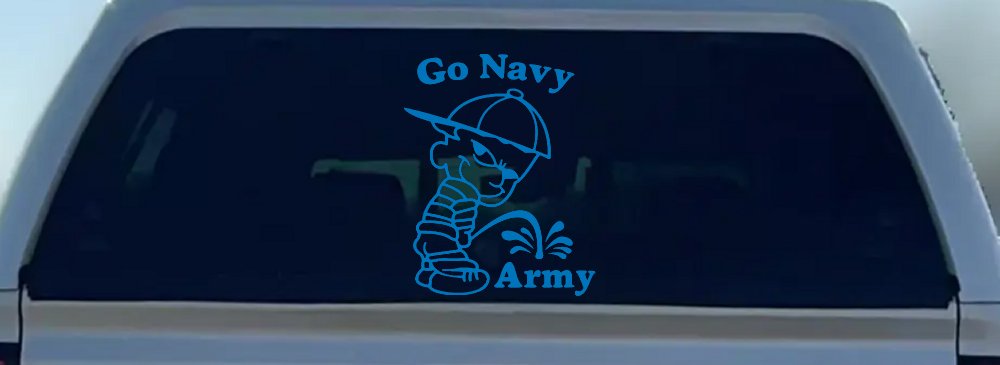 Go Navy Pee On Army College Car or Truck Window Decal Sticker