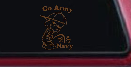 Go Army Pee On Navy College Car or Truck Window Decal Sticker (Copper)