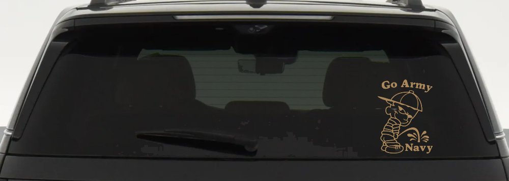 Go Army Pee On Navy College Car Truck Window Vinyl Decal Sticker (Light Brown)