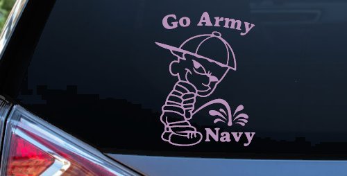 Go Army Pee On Navy College Car or Truck Window Decal Sticker (Lilac)