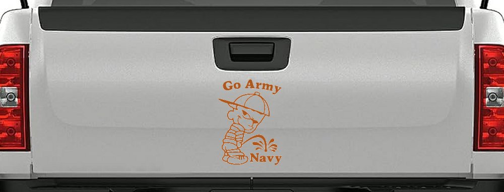 Go Army Pee On Navy College Car Truck Window Vinyl Decal Sticker (Nut Brown)