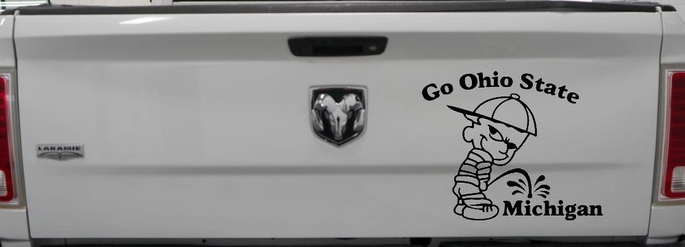 Go Ohio State Pee On Michigan Car or Truck Window Decal Sticker (Black)