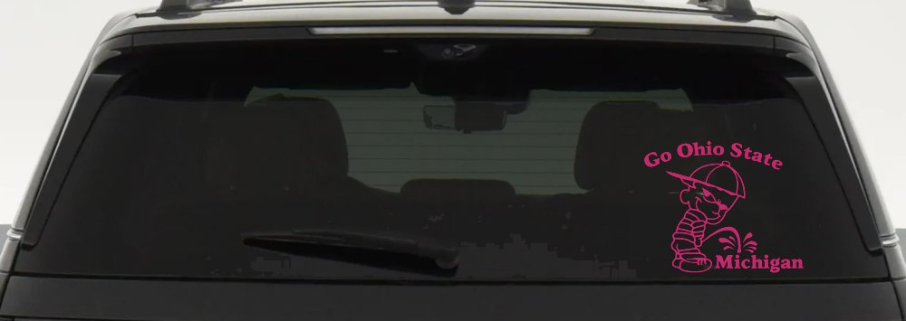 Go Ohio State Pee On Michigan Car or Truck Window Decal Sticker (Hot Pink)