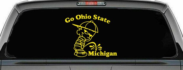 Go Ohio State Pee On Michigan Car or Truck Window Decal Sticker (Yellow)