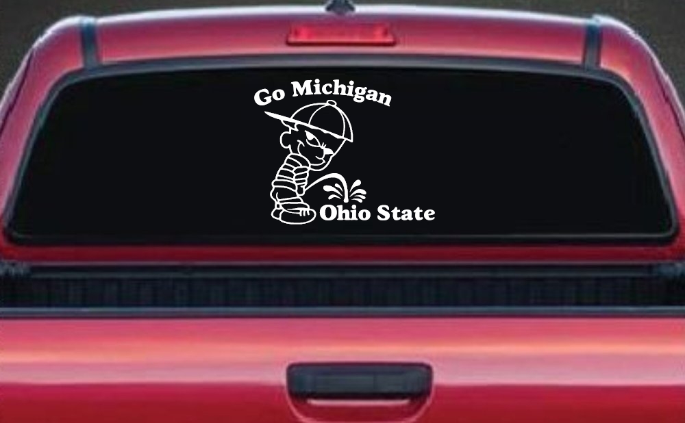 Go Michigan Pee On Ohio State Car or Truck Window Decal Sticker