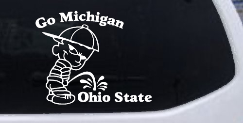 Go Michigan Pee On Ohio State Car or Truck Window Decal Sticker