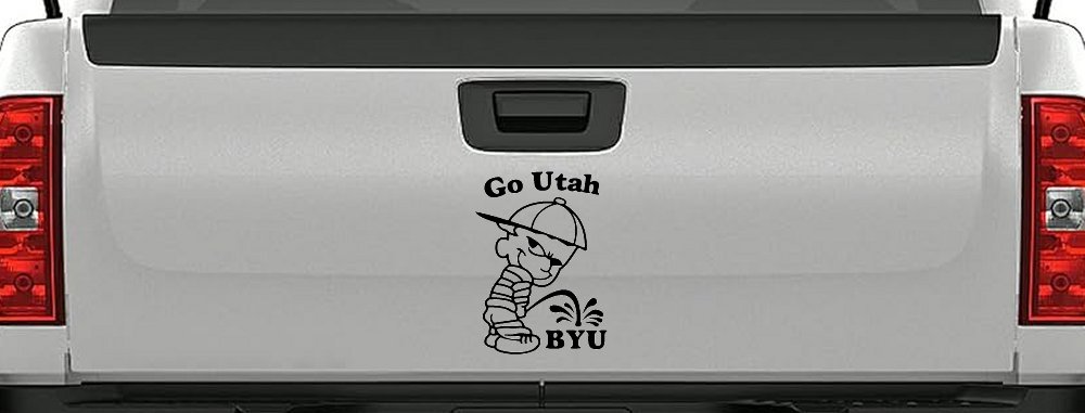Go Utah Pee on BYU Car or Truck Window Decal Sticker (Black)
