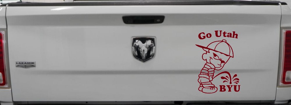 Go Utah Pee on BYU Car or Truck Window Decal Sticker