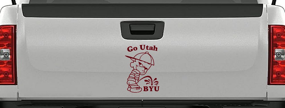 Go Utah Pee on BYU Car or Truck Window Decal Sticker
