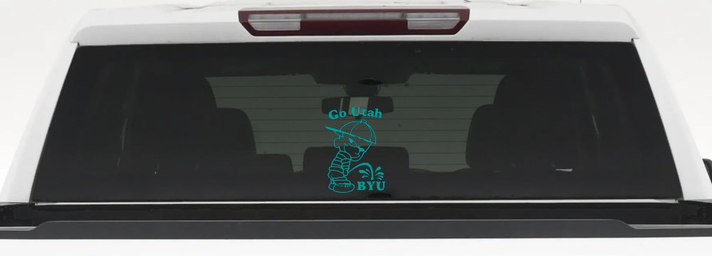 Go Utah Pee on BYU Car or Truck Window Decal Sticker