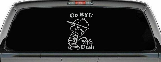 Go BYU Pee on Utah Car or Truck Window Decal Sticker