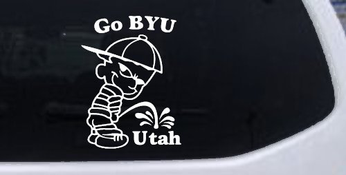 Go BYU Pee on Utah Car or Truck Window Decal Sticker