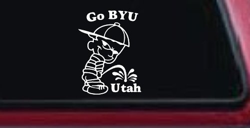 Go BYU Pee on Utah Car or Truck Window Decal Sticker