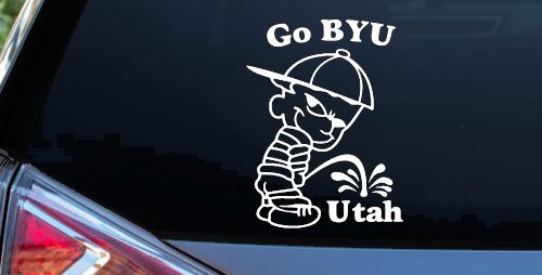Go BYU Pee on Utah Car or Truck Window Decal Sticker