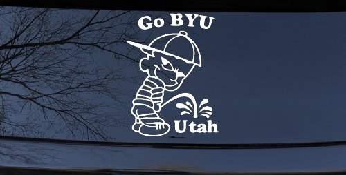 Go BYU Pee on Utah Car or Truck Window Decal Sticker