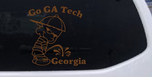 Go GA Tech Pee On Georgia Car or Truck Window Decal Sticker