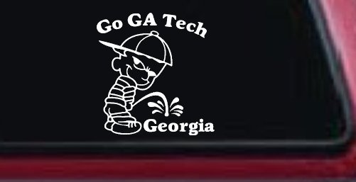 Go GA Tech Pee On Georgia Car or Truck Window Decal Sticker