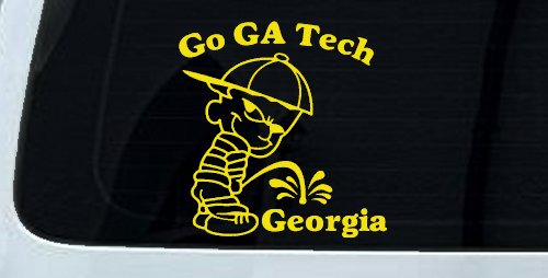 Go GA Tech Pee On Georgia Car or Truck Window Decal Sticker