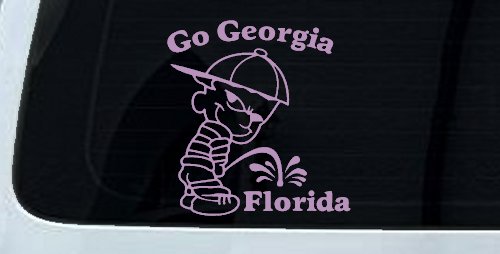 Go Georgia Pee On Florida Car or Truck Window Decal Sticker (Lilac)