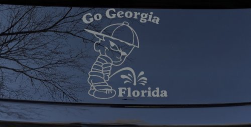 Go Georgia Pee On Florida Car or Truck Window Decal Sticker (Telegrey)