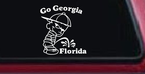 Go Georgia Pee On Florida Car or Truck Window Decal Sticker