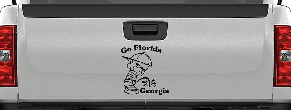Go Florida Pee on Georgia Car or Truck Window Decal Sticker (Black)