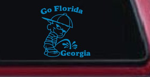Go Florida Pee on Georgia Car or Truck Window Decal Sticker (Blue)