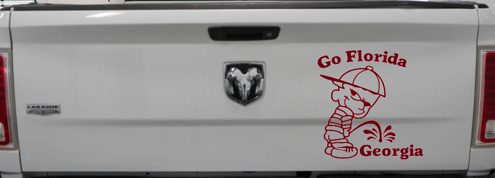 Go Florida Pee on Georgia Car or Truck Window Decal Sticker