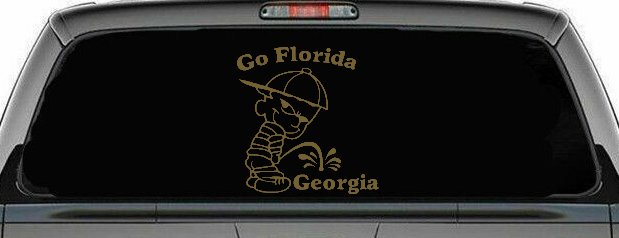 Go Florida Pee on Georgia Car or Truck Window Decal Sticker