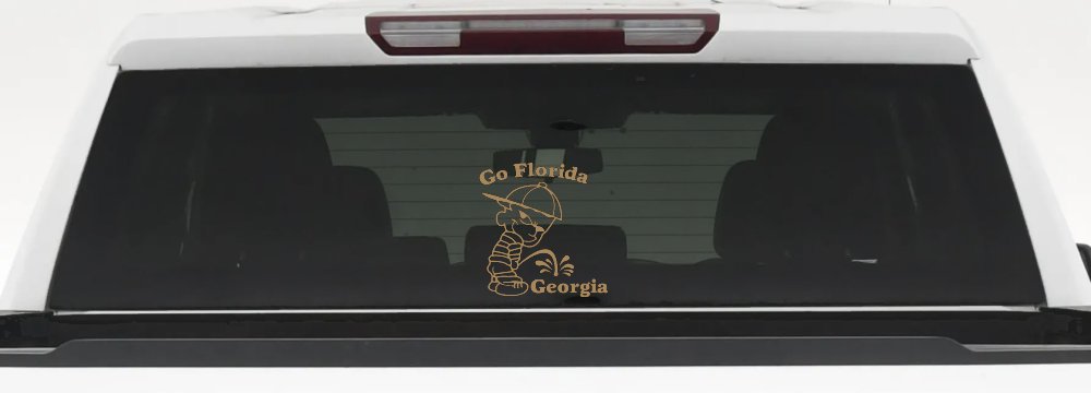 Go Florida Pee on Georgia Car or Truck Window Decal Sticker