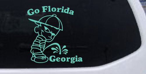 Go Florida Pee on Georgia Car or Truck Window Decal Sticker (Mint)