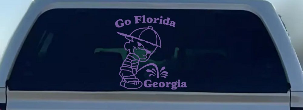 Go Florida Pee on Georgia Car or Truck Window Decal Sticker (Purple)