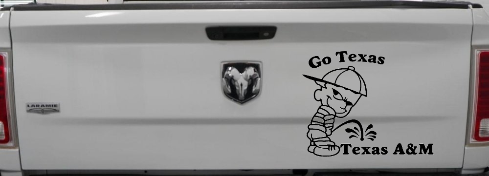 Go Texas Pee on Texas A&M Car or Truck Window Decal Sticker