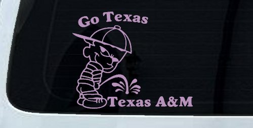 Go Texas Pee on Texas A&M Car or Truck Window Decal Sticker (Lilac)