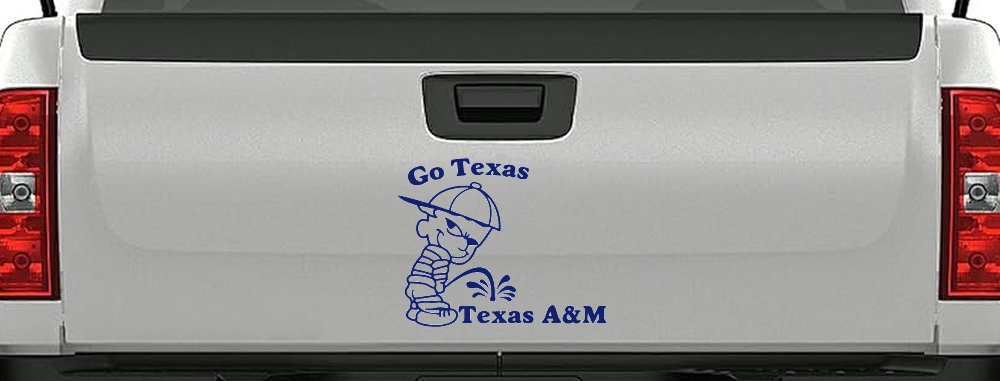 Go Texas Pee on Texas A&M Car or Truck Window Decal Sticker
